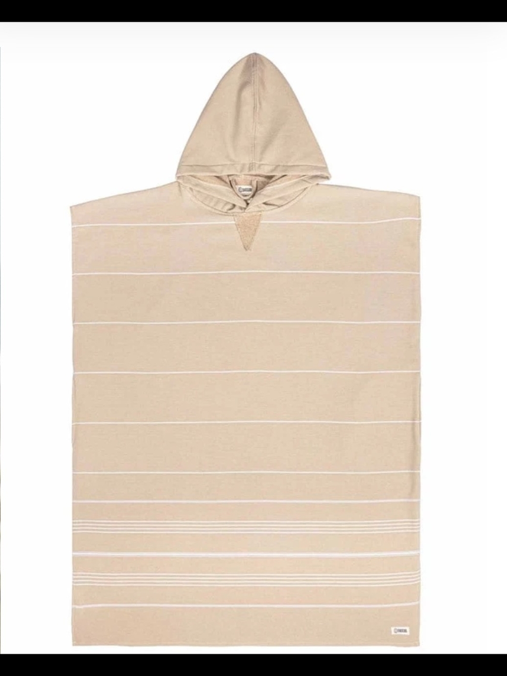 Sand Cloud Hooded Beige Stripe Poncho Hoodie